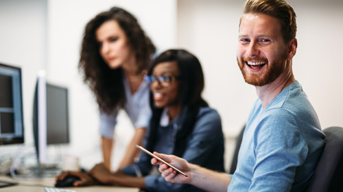 People collaborating in office