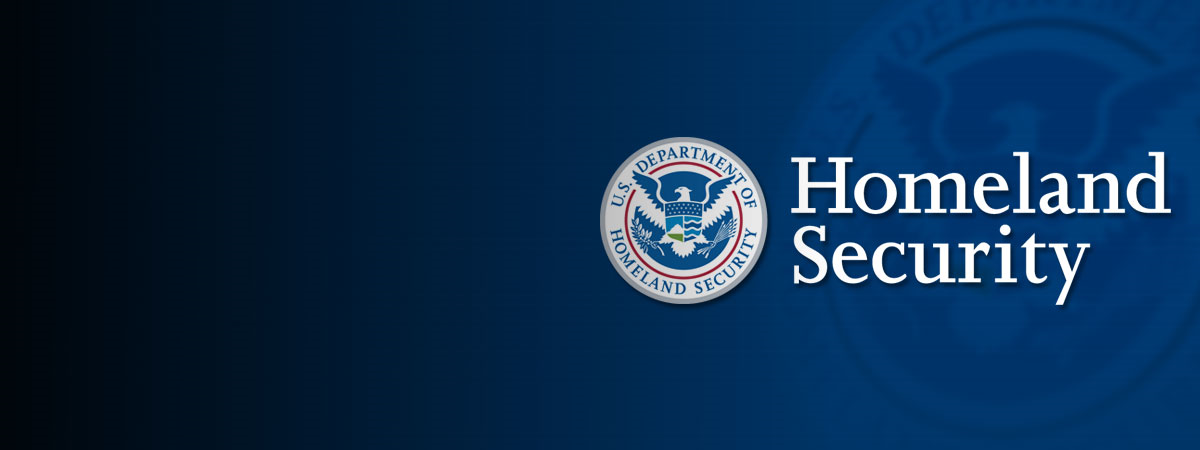 Blue Banner with DHS Seal and Signature