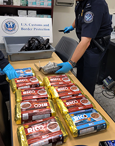 U.S. Customs and Border Protection officers at Washington Dulles International Airport seized 28 pounds of cocaine, with a street value of about $900,000, that was concealed inside packages of hot chocolate on October 5, 2024.