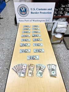 U.S. Customs and Border Protection officers urge travelers to comply with U.S. laws and to learn about CBP’s international arrivals and departures inspections after officers seized $90,000 in unreported currency from five separate travelers at Washington Dulles International Airport during August.