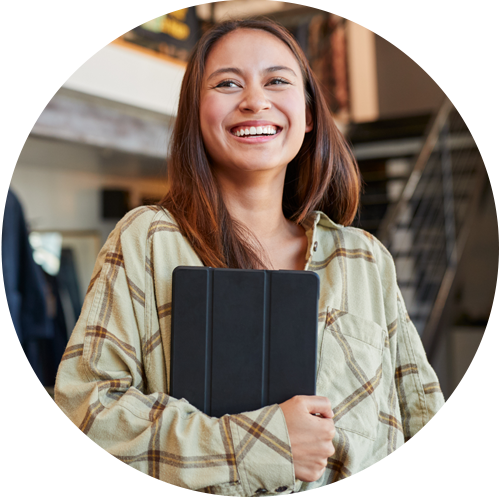 Women holding an Ipad