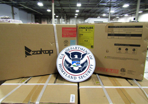 U.S. Customs and Border Protection officers at the Area Port of Norfolk-Newport News, Va., seized a shipment of 305 window air conditioners on June 27, 2024, for violating trademarked Energy Star certification marks.
