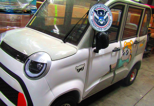 U.S. Customs and Border Protection officers in Norfolk, Va., continue to seize food trailers and golf carts from China that violate federal motor vehicle safety standards. Earlier this year, CBP seized 14 similarly non-compliant food trucks, golf carts, and tuk tuks from China. The National Highway Traffic Safety Administration imposes requirement on motor vehicles and trailers to ensure the safety of occupants and others traveling on our nation’s roadways.