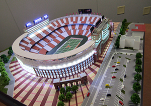 Customs and Border Protection officers at the Area Port of Norfolk-Newport News seized 101 scale model replicas of the University of Tennessee’s Neyland stadium on March 27, 2023, for bearing a counterfeit Underwriters Laboratories (UL) mark. The electrical plug powers lights within the stadium models and can pose a safety risk.