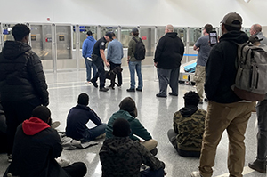 Customs and Border Protection hosted youths from the KB Foundation for a lunch and learn career event at Philadelphia International Airport on January 29, 2025.