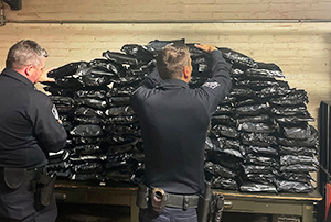 U.S. Customs and Border Protection officers seized a combined 170 pounds of marijuana in 35 total parcels at an international shipping service facility in Delaware County, Pa., on November 4, 2024.  The marijuana, which was being shipped from California to the United Kingdom, had a street value of about $800,000.