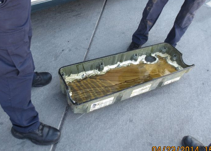 CBP officers assigned to the Port of Nogales seized more than 21.6 pounds of meth that was hidden inside the trunk of a smugglin