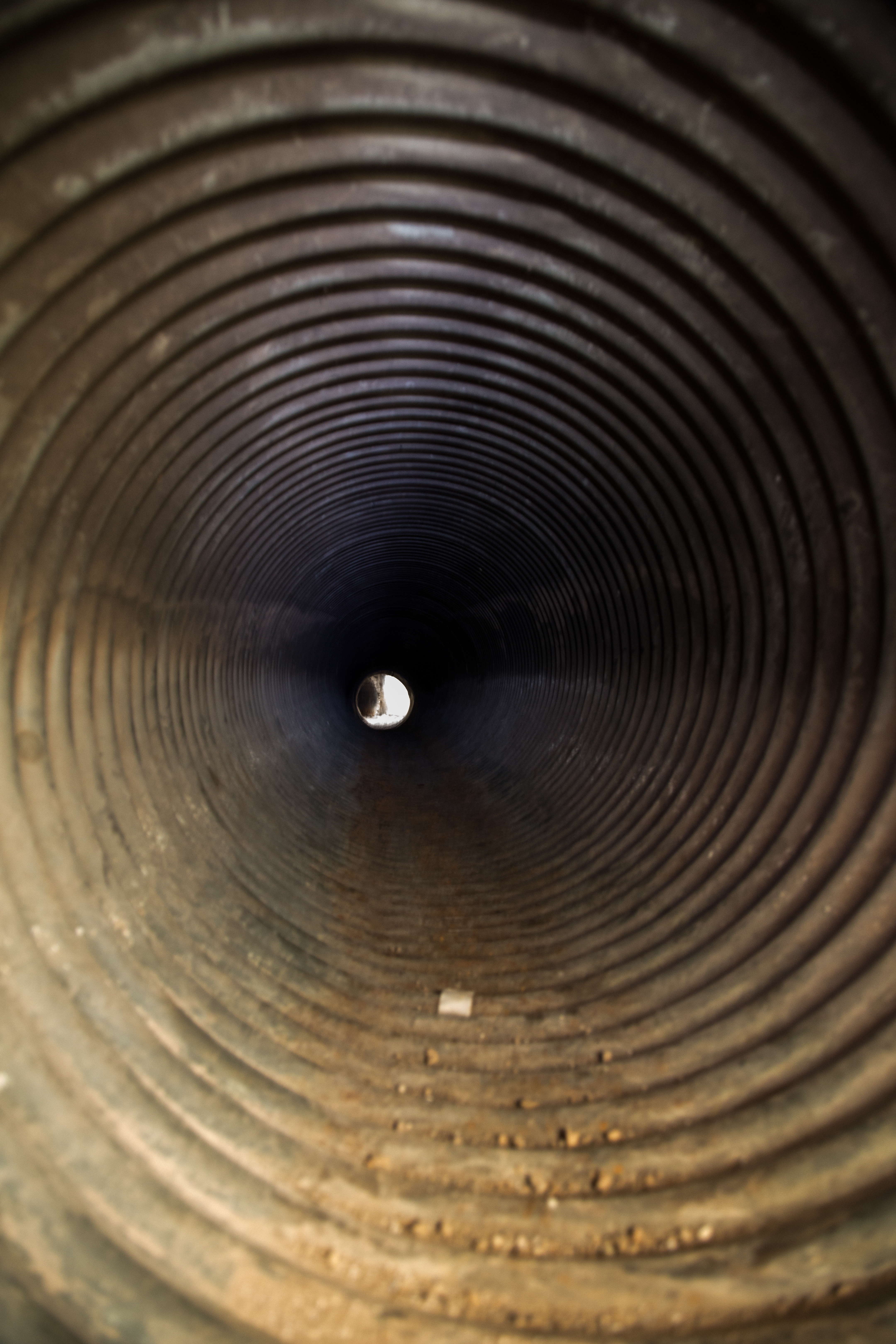 A look inside the drainage pipe broken into by tunnelers