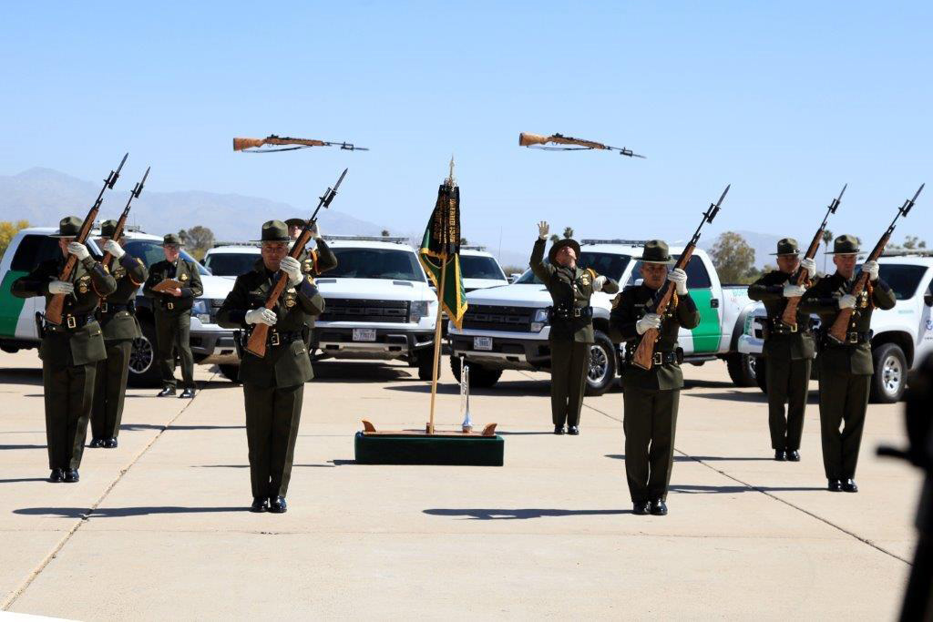 Award Winning Tucson Sector Border Patrol Honor Guard Team performs for competition