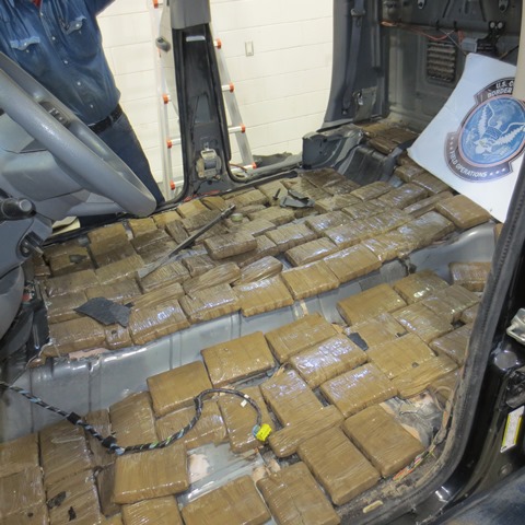 CBP officers removed 340 marijuana filled bundles from the bed and cabin floor of the truck.