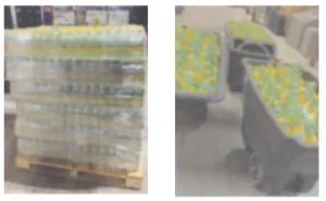 Bottles of mineral water containing 2,268 pounds of liquid methamphetamine seized by CBP officers at Roma Port of Entry.