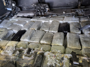Marijuana load in vehicle floor.
