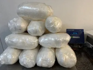 Packages containing 45 pounds of methamphetamine seized by CBP officers at Eagle Pass Port of Entry.