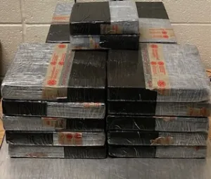 Packages containing 49 pounds of cocaine seized by CBP officers at Roma Port of Entry.