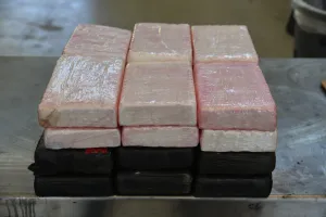 Packages containing 61 pounds of cocaine seized by CBP officers at Laredo Port of Entry.