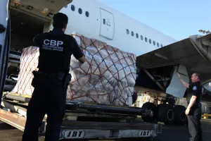CBP officers prepare to inspect air cargo at LAX