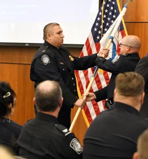 The Change of Command Ceremony is steeped in CBP tradition and features the transferal of the CBP guidon.