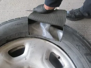 Methamphetamine bundles in spare tire.