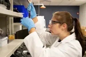 A CBP scientist runs tests to identify a substance