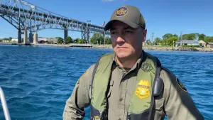 U.S. Border Patrol Agent on a vessel