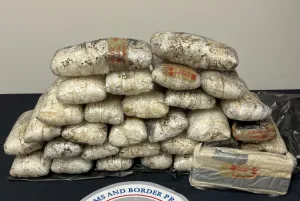 Packages containing 69 pounds of methamphetamine and 2.6 pounds of heroin seized by CBP officers at Eagle Pass Port of Entry.