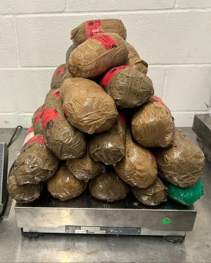 Packages containing 53.79 pounds of methamphetamine, 660 grams of cocaine and 500 grams of black-tar heroin seized by CBP officers at Laredo Port of Entry.