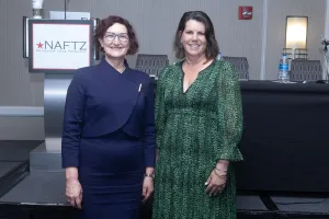 Trade Executive Assistant Commissioner AnnMarie Highsmith and Shannon Fura meet at National Association of Foreign-Trade Zones Annual Conference