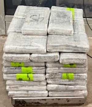 Packages containing nearly 122 pounds of cocaine seized by CBP officers at Pharr International Bridge.