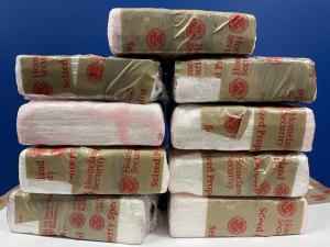 Packages containing nearly 21 pounds of cocaine seized by CBP officers at Eagle Pass Port of Entry.
