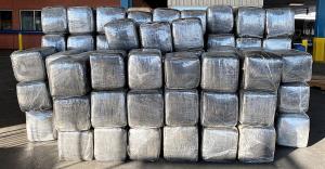 Bundles containing nearly 2,324 pounds of marijuana seized by CBP officers at World Trade Bridge.