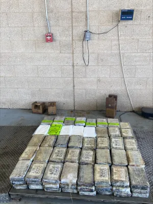 Packages containing nearly 300 pounds of cocaine seized by CBP officers at Pharr International Bridge.