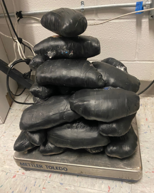 Packages containing nearly 32 pounds of methamphetamine seized by CBP officers at Eagle Pass Port of Entry.
