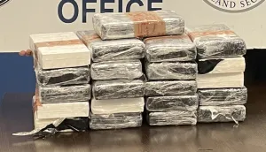 Packages containing 54.67 pounds of cocaine seized by CBP officers at Roma Port of Entry.