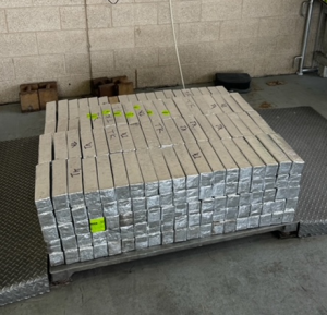 Packages containing nearly 578 pounds of methamphetamine seized by CBP officers at Pharr International Bridge.