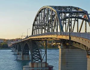 Peace Bridge border crossing between Buffalo, N.Y. and Fort Erie, Canada.