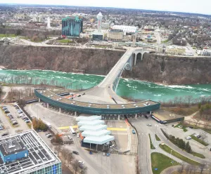 Rainbow Bridge border crossing in Niagara Falls, New York.