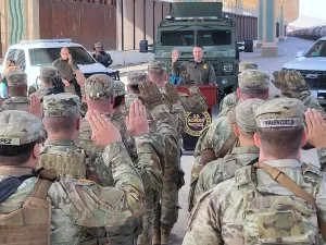 Interim Chief Patrol Agent Walter N. Slosar swears in members of the Texas National Guard.