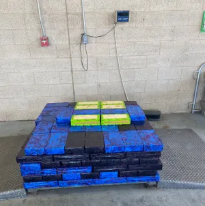 Packages containing nearly 1,950 pounds of methamphetamine seized by CBP officers at Pharr International Bridge.