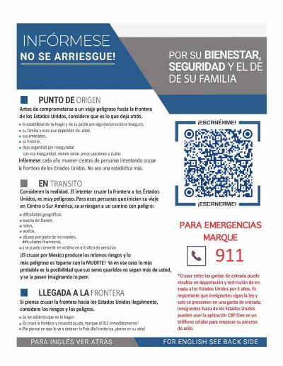 Consecuencias del folleto de migrantes desaparecidos con código QR al sitio web - En español