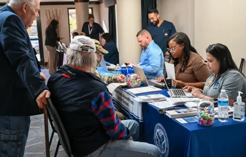 Photograph of VHA personnel assisting CBP Veterans with their disability claims at the Disabilities Claim Clinic November 12, 2024, in Annapolis, Maryland .