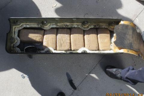 Ten packages of meth were seized by CBP officers at the Mariposa crossing in Nogales, Ariz., following a positive alert from a C