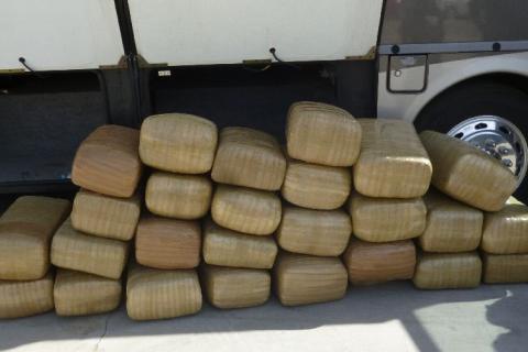 CBP officers assigned to the Port of Lukeville recover 27 bundles of marijuana from within a recreational vehicle