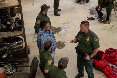 Border Patrol agents discuss what they saw after they exited the Douglas Tunnel