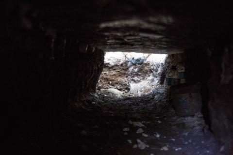 A look inside the hand-dug section of the illegal tunnel in Nogales