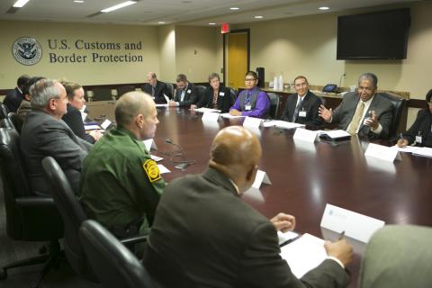 Leaders of the Tohono O'odham Nation meet with CBP officials.