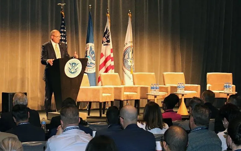 Acting Commissioner Mark Morgan addresses the audience at the 2019 Trade Symposium