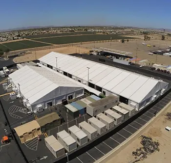 Photograph of new temporary structure in Yuma, AZ