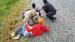 CBP Air and Marine Operations and Border Patrol Search Trauma and Rescue agents encountered and rendered assistance to two conscious victims of an auto accident near Raleigh, North Carolina, on Sept. 17.