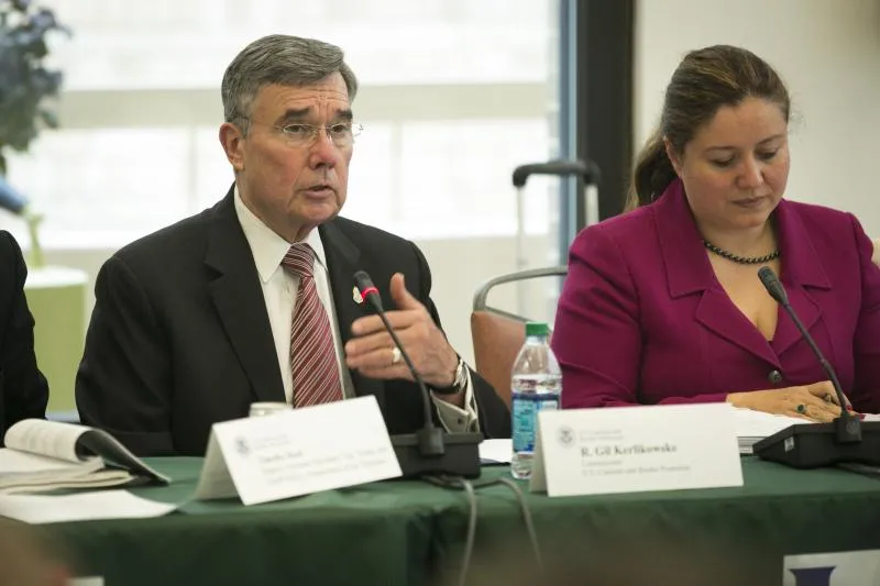 CBP Commissioner R. Gil Kerlikowske and Maria Luisa Boyce, senior advisor, Private Sector Engagement, CBP Office of Trade Relations, at the Oct. 7 COAC meeting.