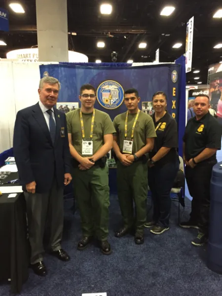Commissioner Kerlikowske visits with CBP Law Enforcement Explorers at the IACP Conference in San Diego.